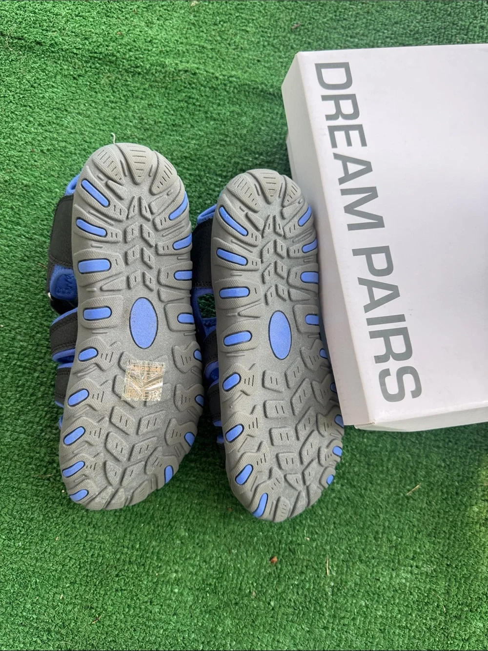 Dream Pairs Kids Royal Blue and Gray Closed-Toe Sport Sandals Sz 3